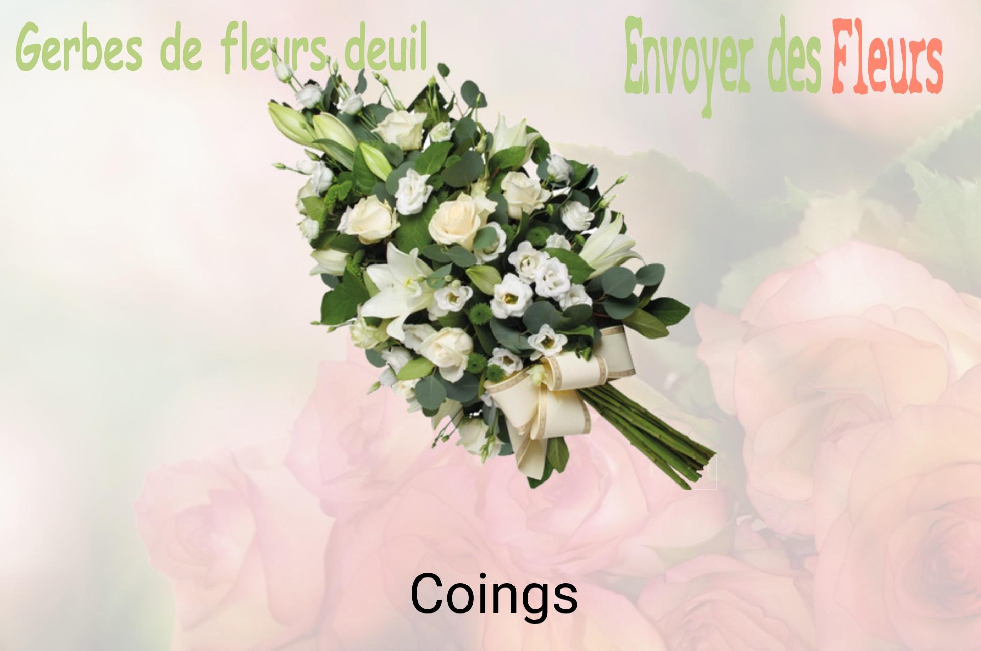 Gerbe de fleurs de deuil livrée à Coings